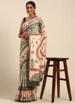 Cotton Green Casual Wear Weaving  Saree